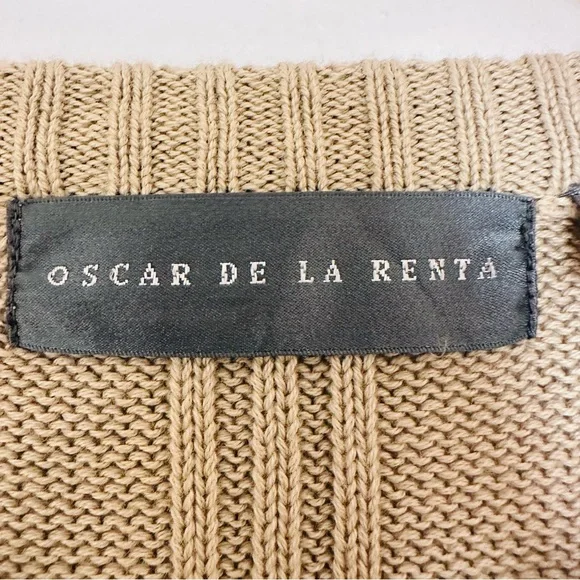 New Oscar De La Renta Classic Knit Crewneck Sweater